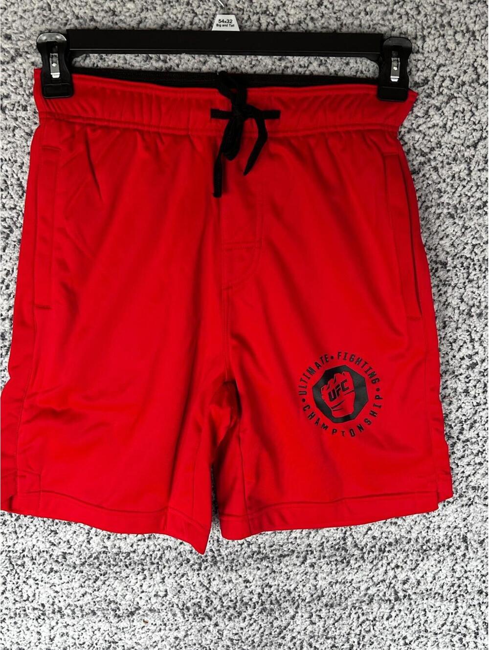 UFC Red Training Fight Shorts Mens Small Drawstring MMA Athletic Gym